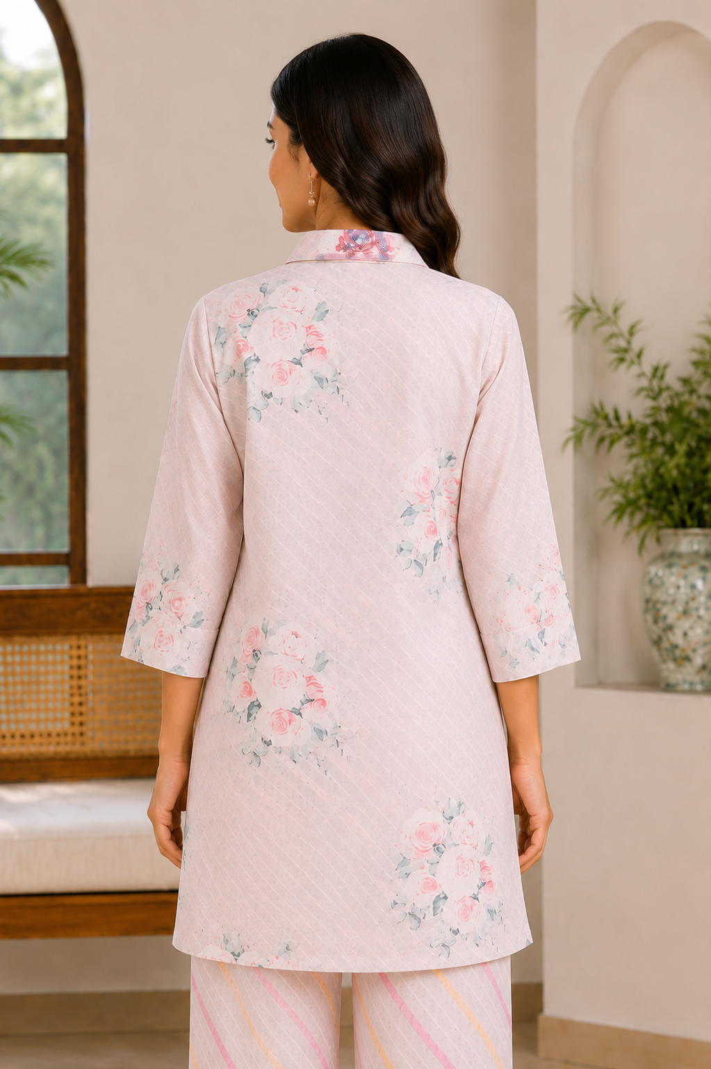 Blush Bloom Linen Co-Ord Set