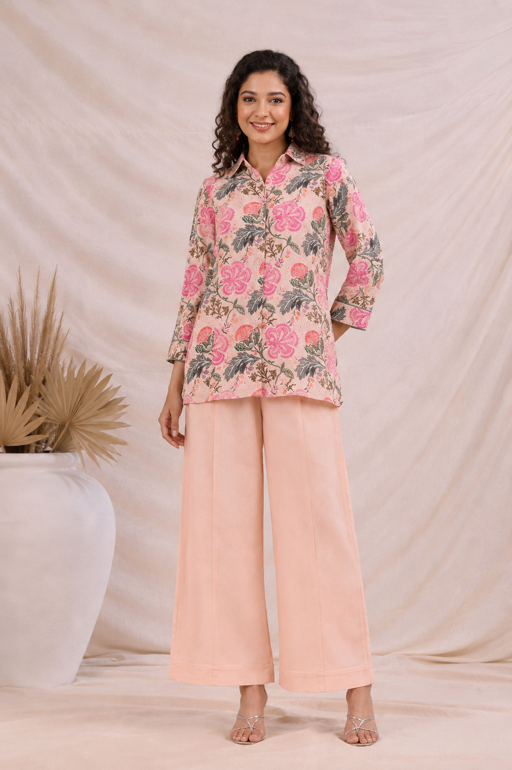 Blush Garden Chikankari Co-Ord Set