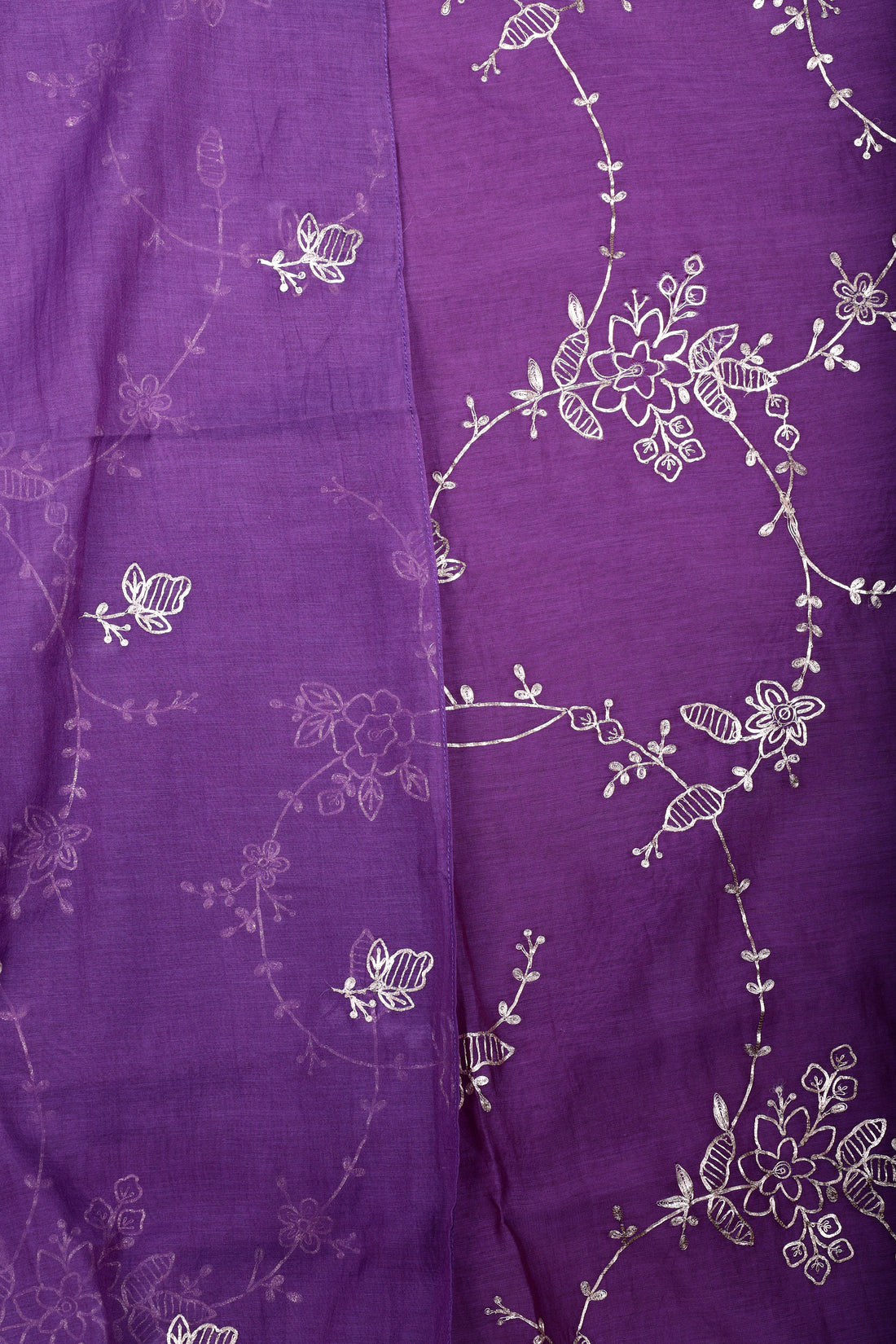 Royal Purple Chanderi Silk Suit Set with Intricate Pitta Work