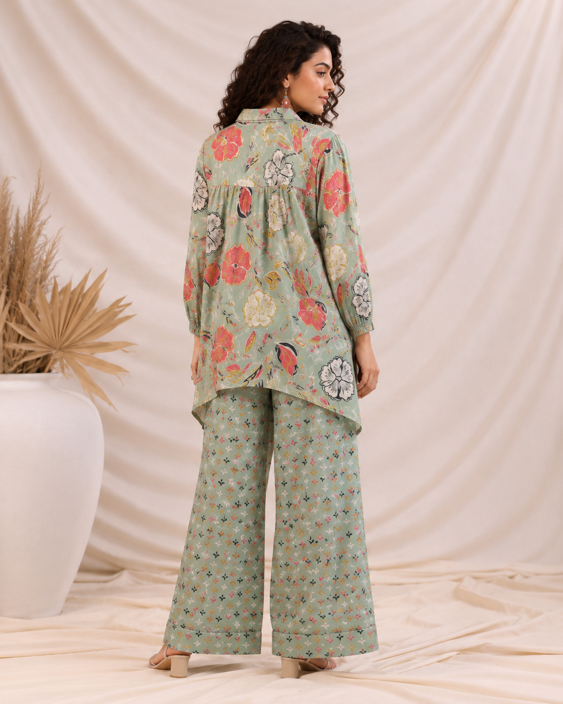 Sage Blossom Muslin Co-Ord Set