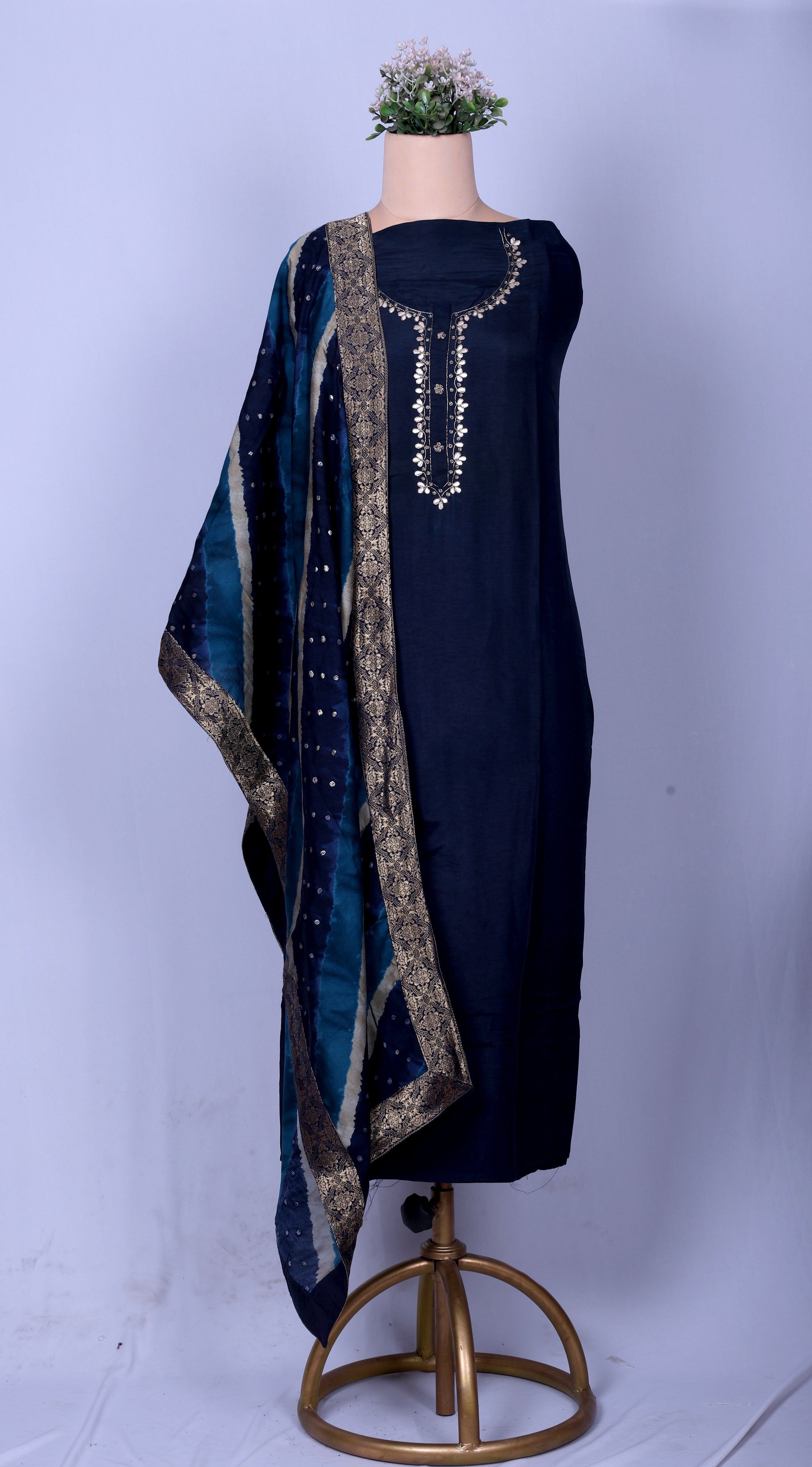 Midnight Blue Gotta Silk Suit Set