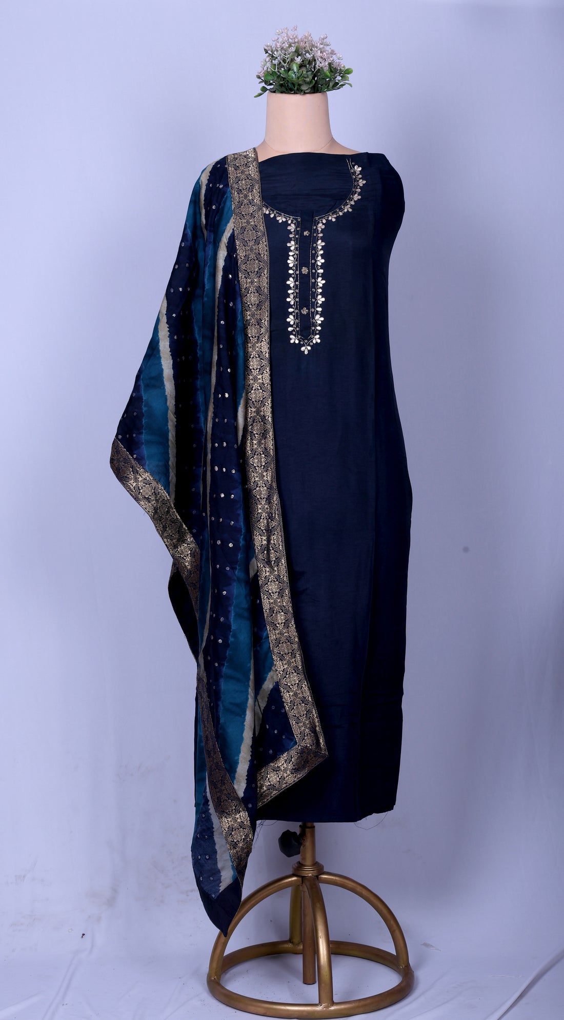 Midnight Blue Gotta Silk Suit Set