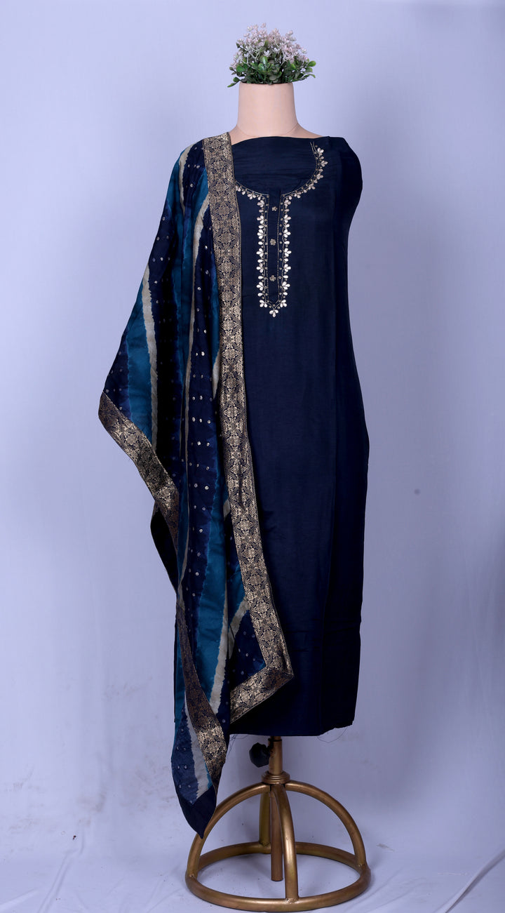 Midnight Blue Gotta Silk Suit Set
