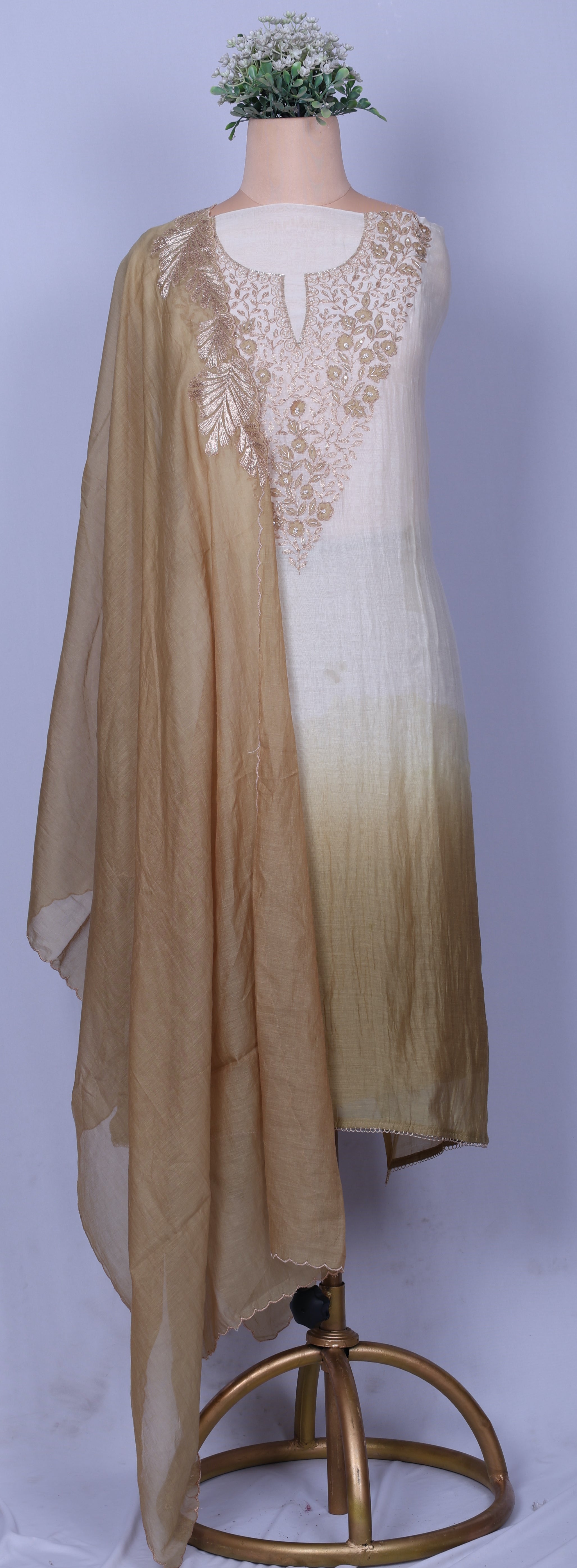 Mehndi Ombre Zardozi Suit Set