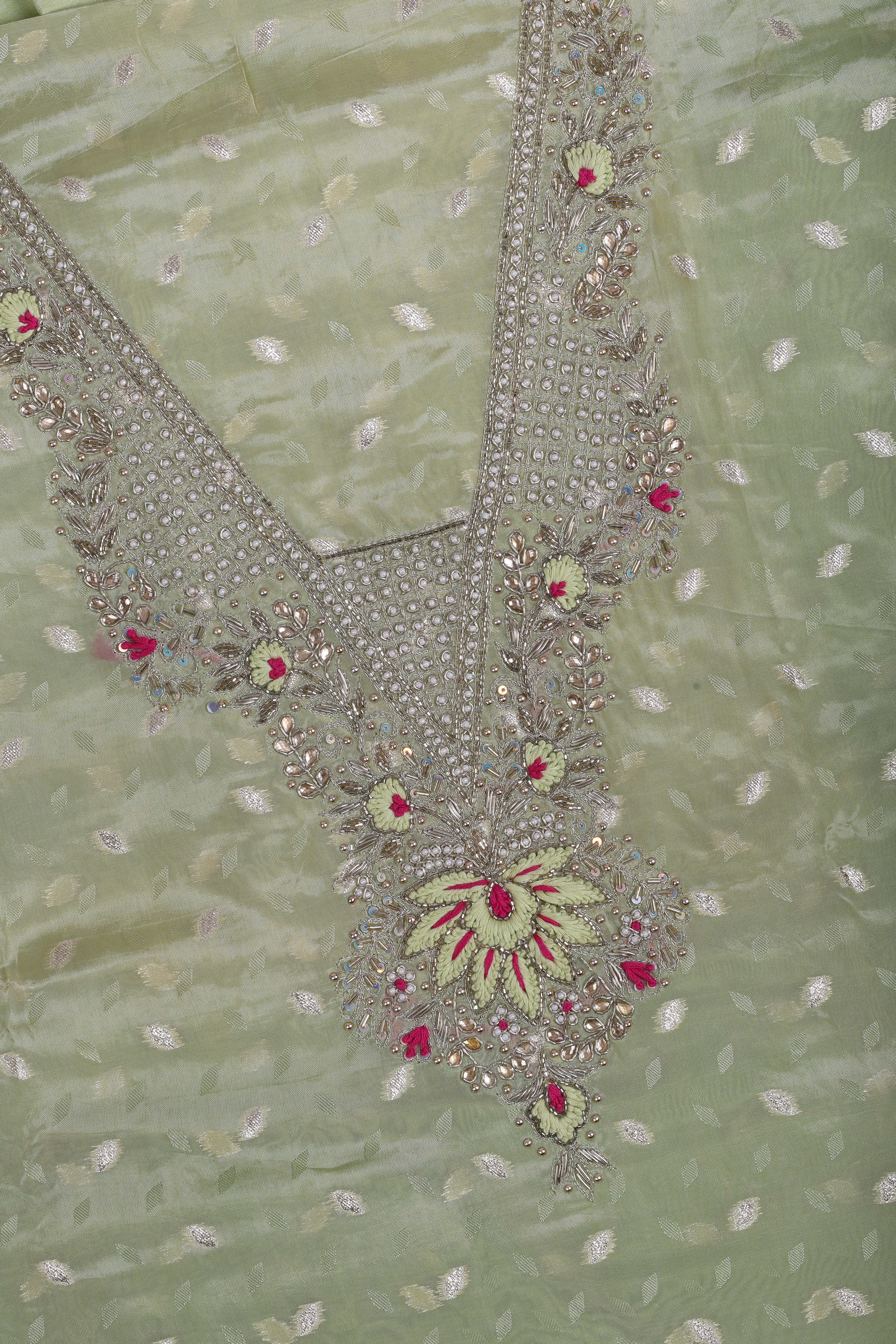 Pistachio Banarsi Organza Suit Set