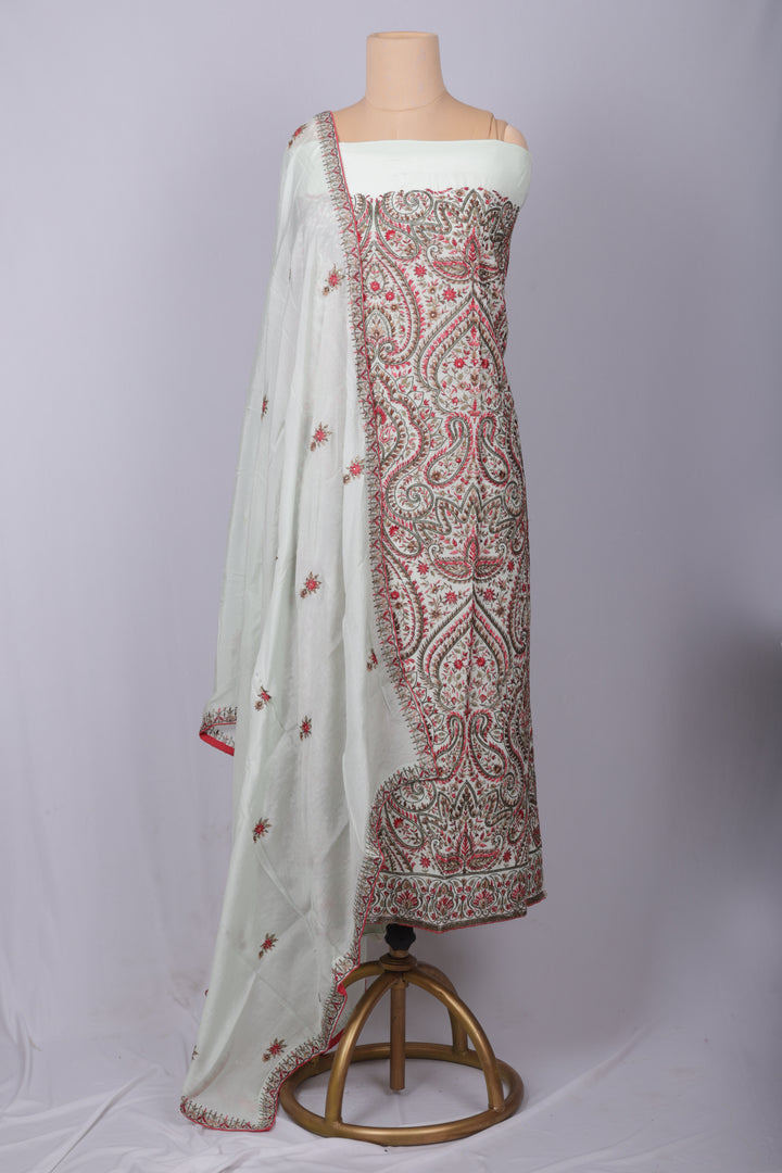 Kashmiri Hand Embroidered Pure Crepe Suit Set