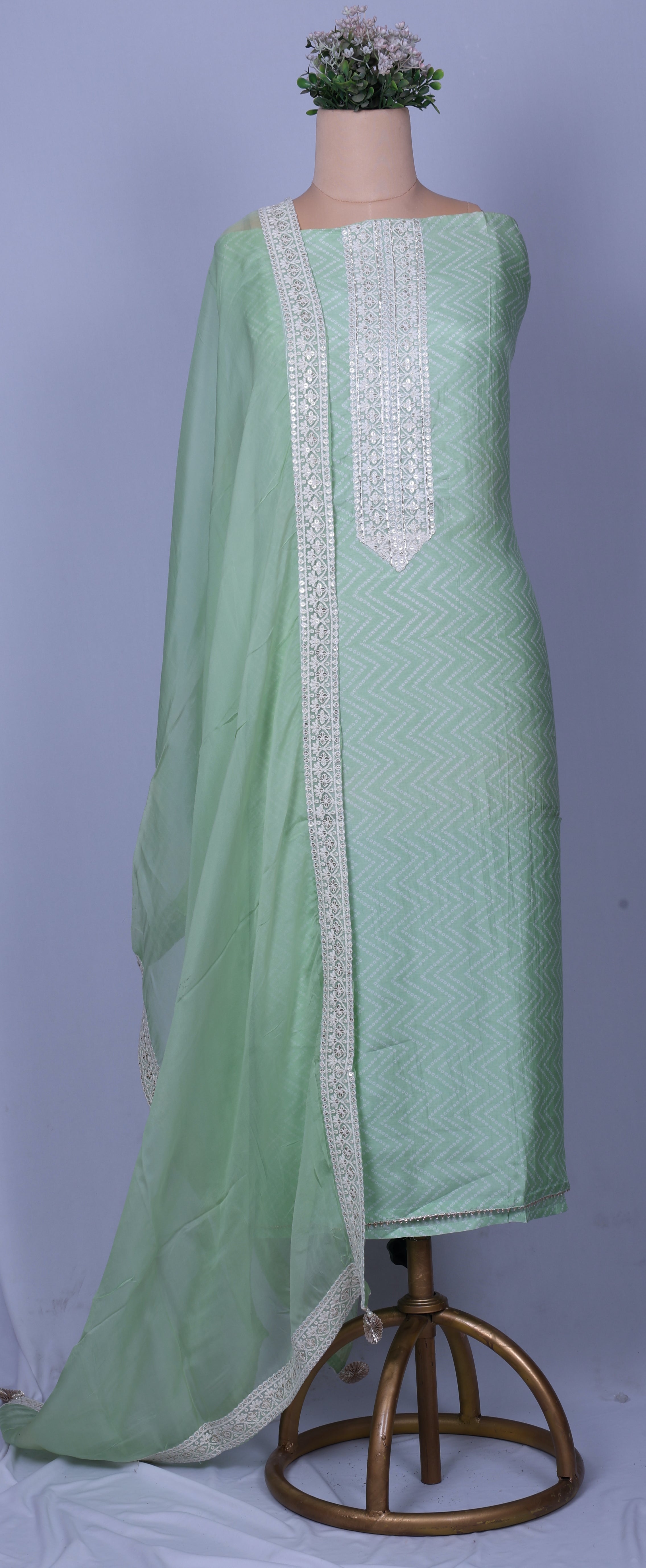 Mint Muslin Suit Set