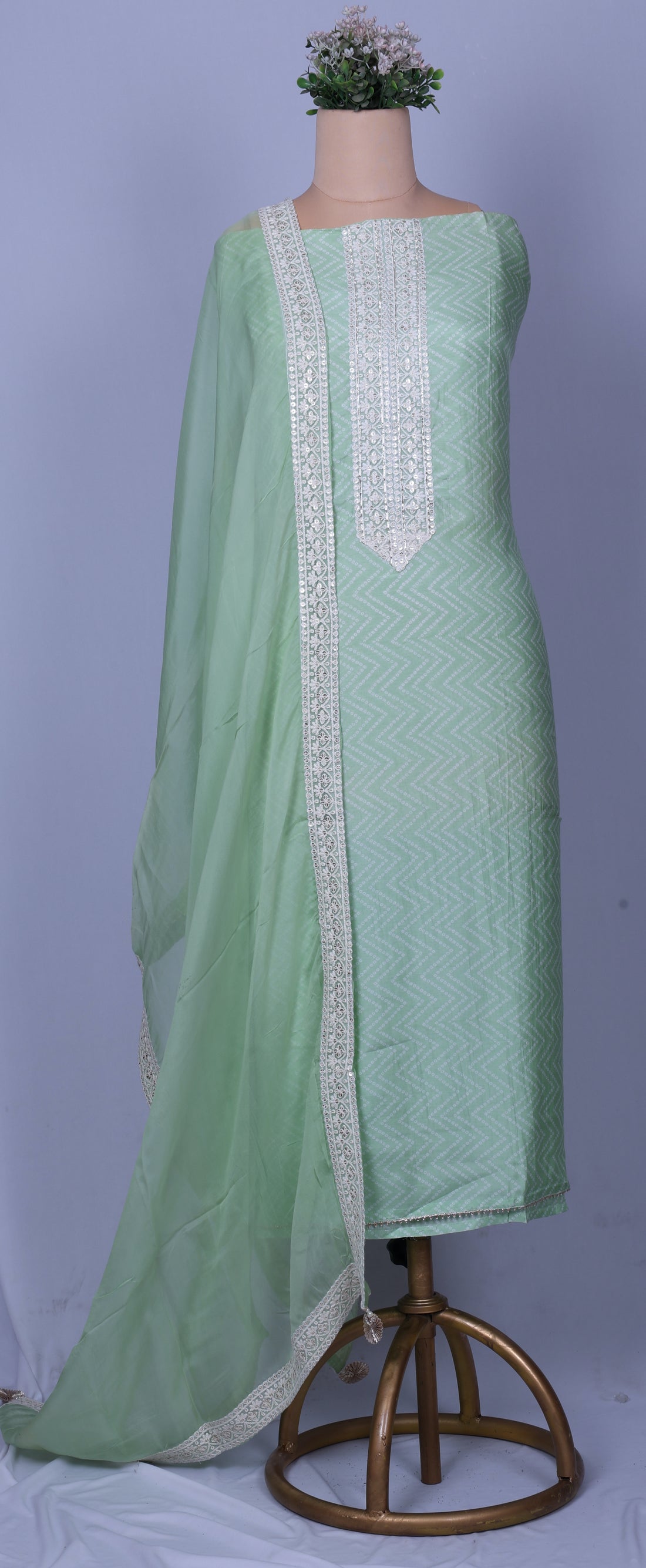 Mint Muslin Suit Set