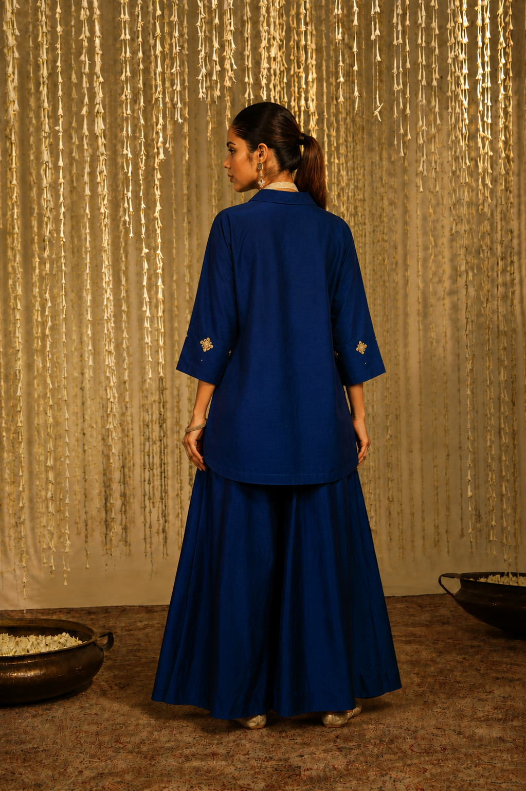 Royal Sapphire Pearl & Zardozi Coord Set