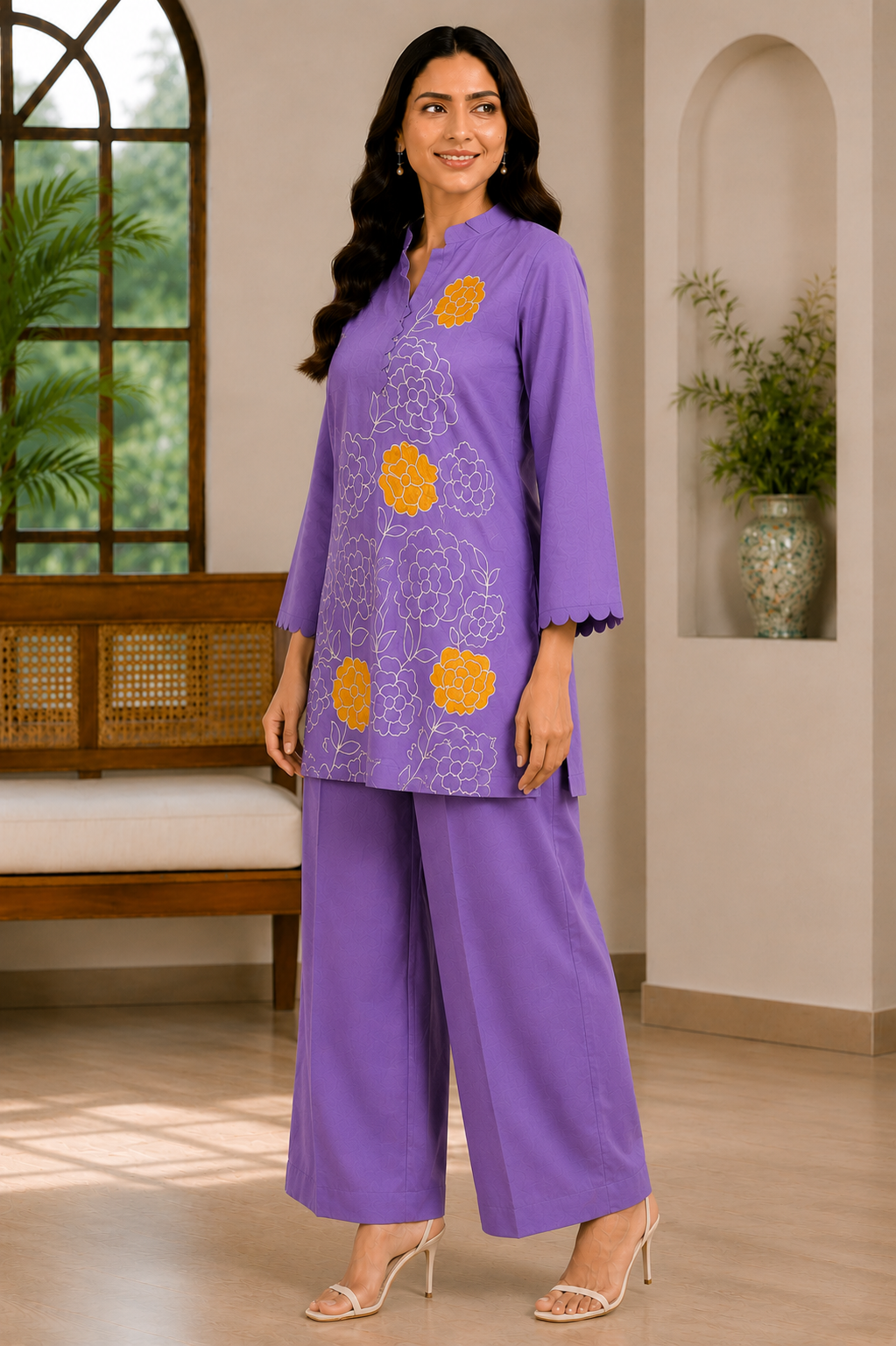 Lavender Bloom Cotton Co-Ord Set