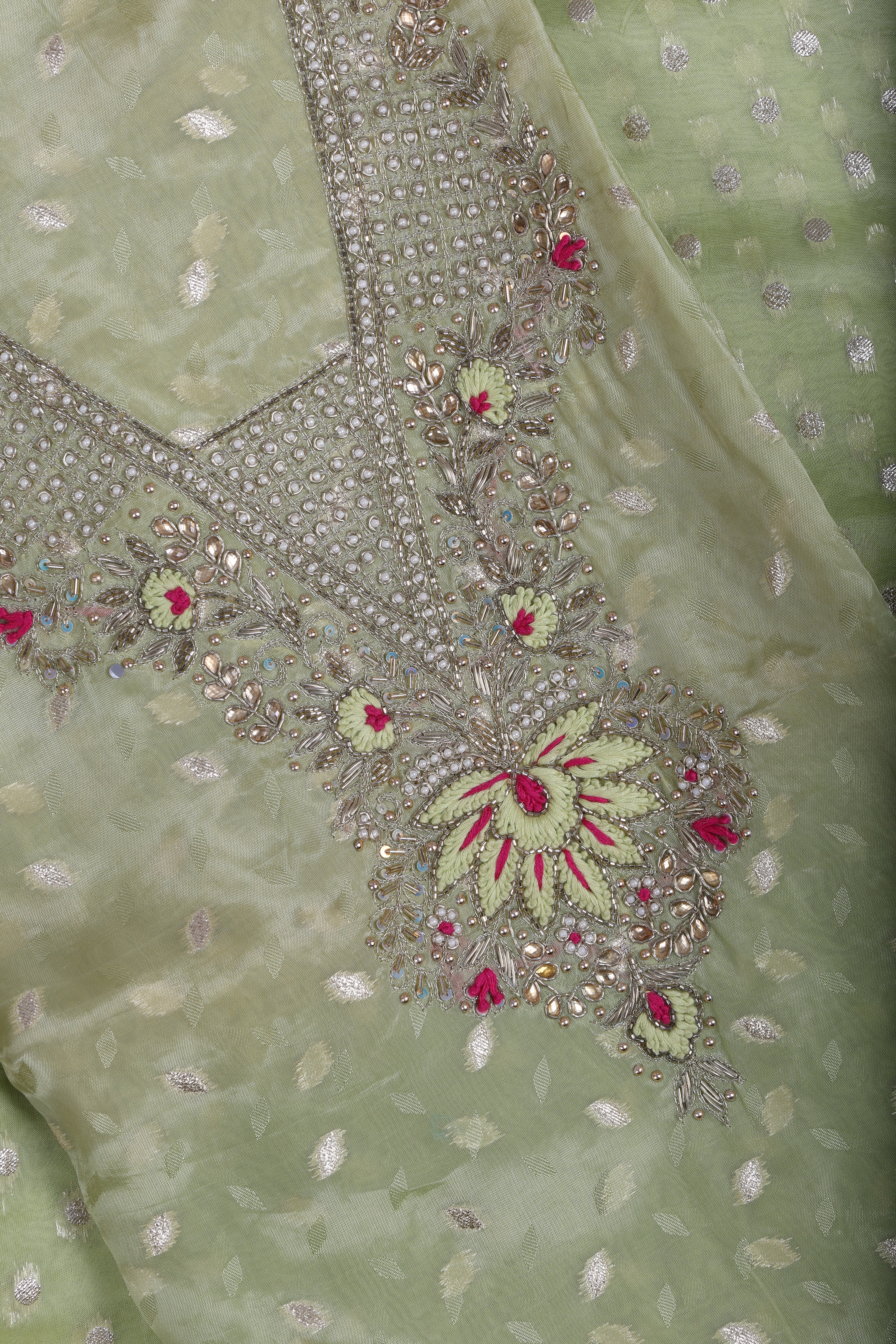Pistachio Banarsi Organza Suit Set