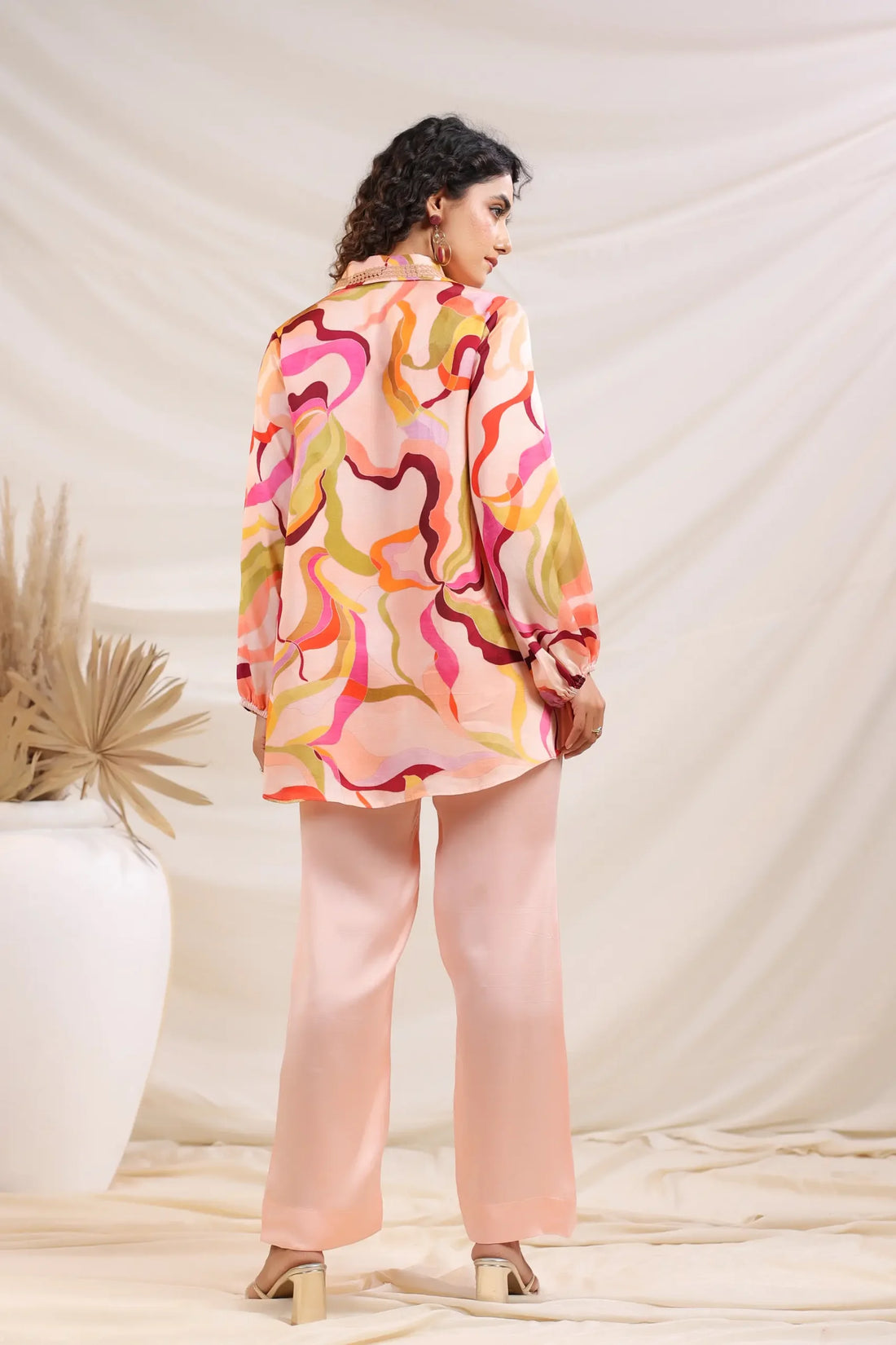 Peach Pink Linen Co-ord Set