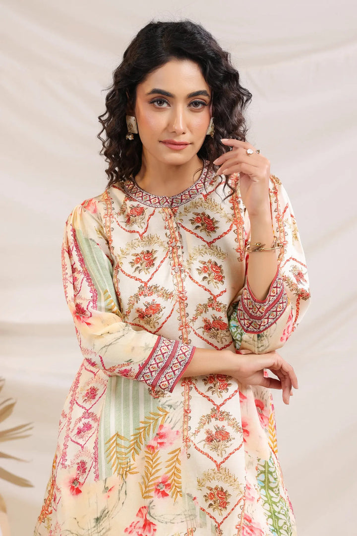 Ivory Floral Linen Co-ord Set