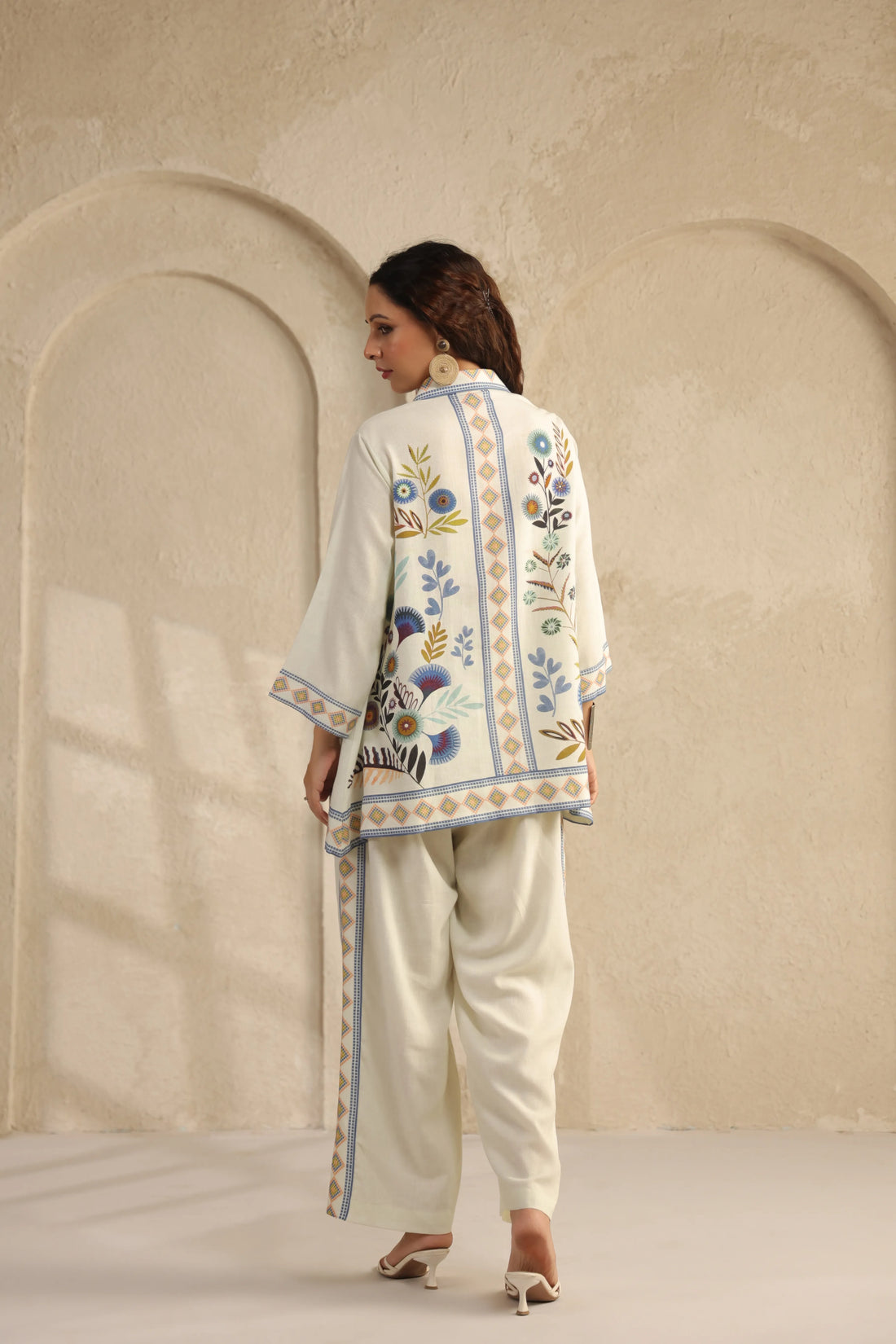 Ivory Botanical Linen Co-ord Set