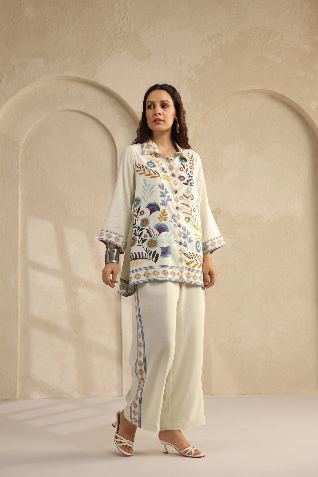Ivory Botanical Linen Co-ord Set
