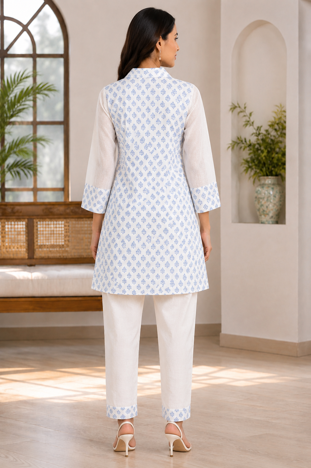 Sky Bloom Kota Doriya Coord Set