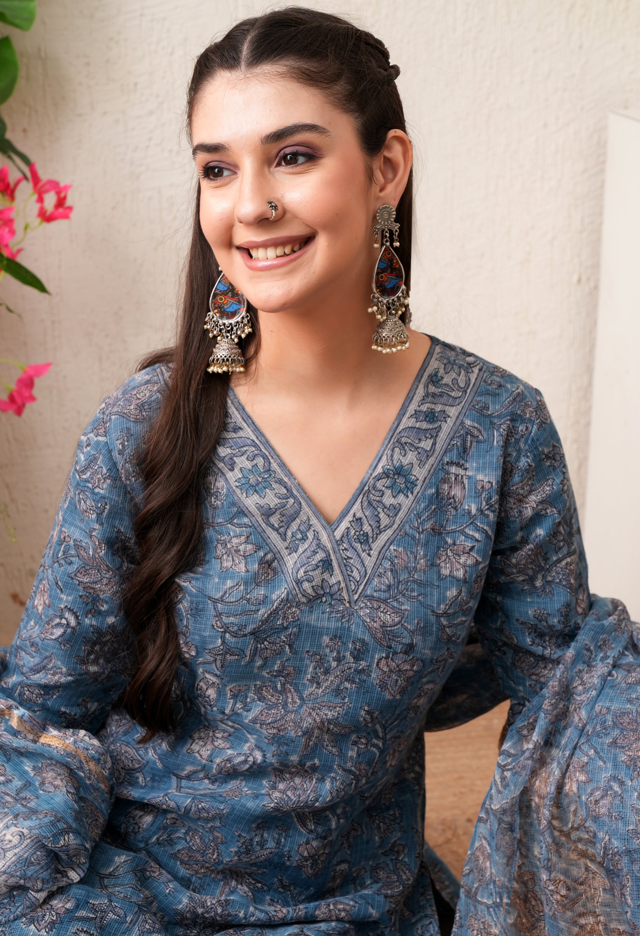 Noor Hand Block Print Kota Doria Suit Set