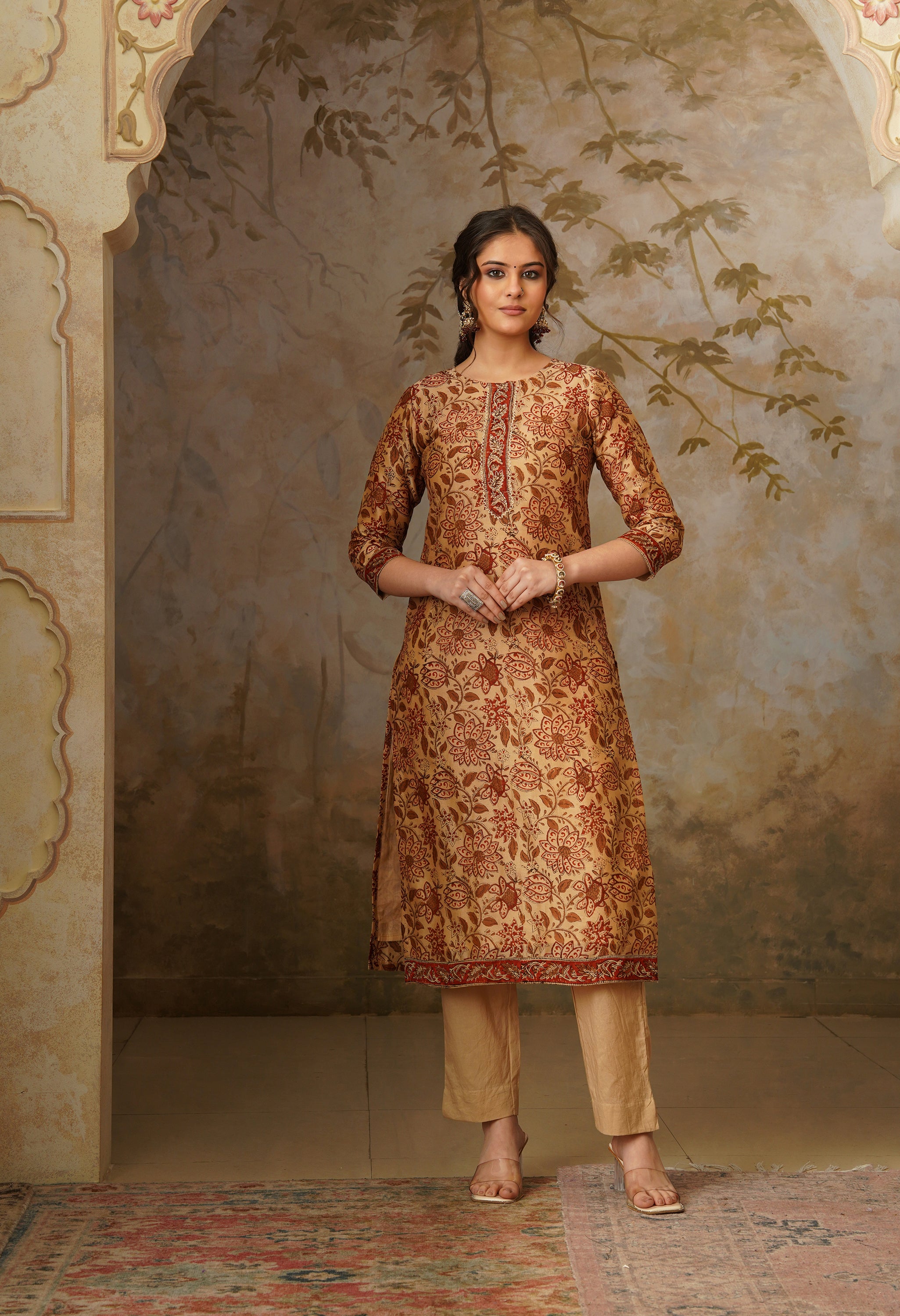 Noor Hand Block Print Chanderi Silk Suit Set