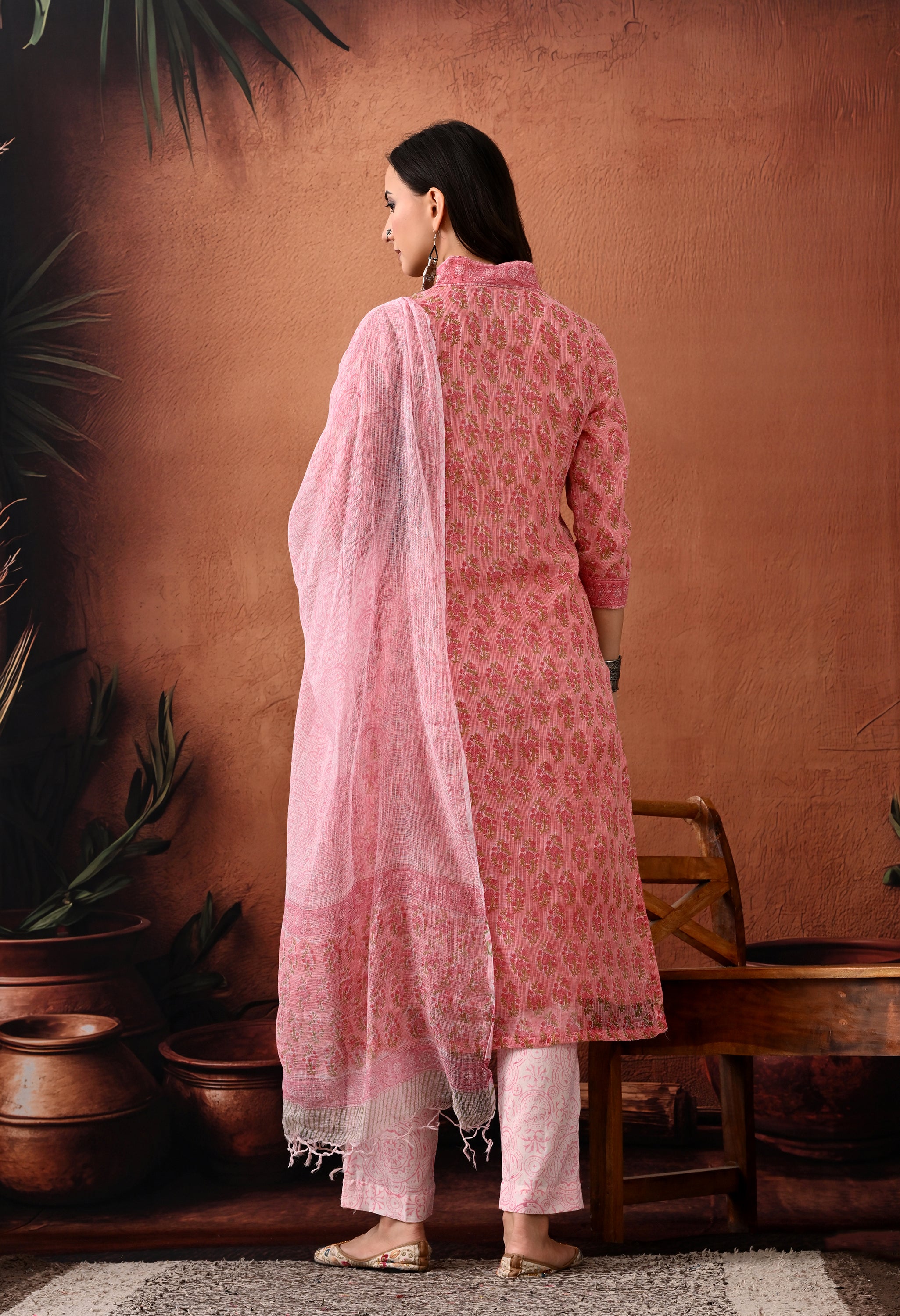 Meher Hand Block Print Kota Doria Suit Set