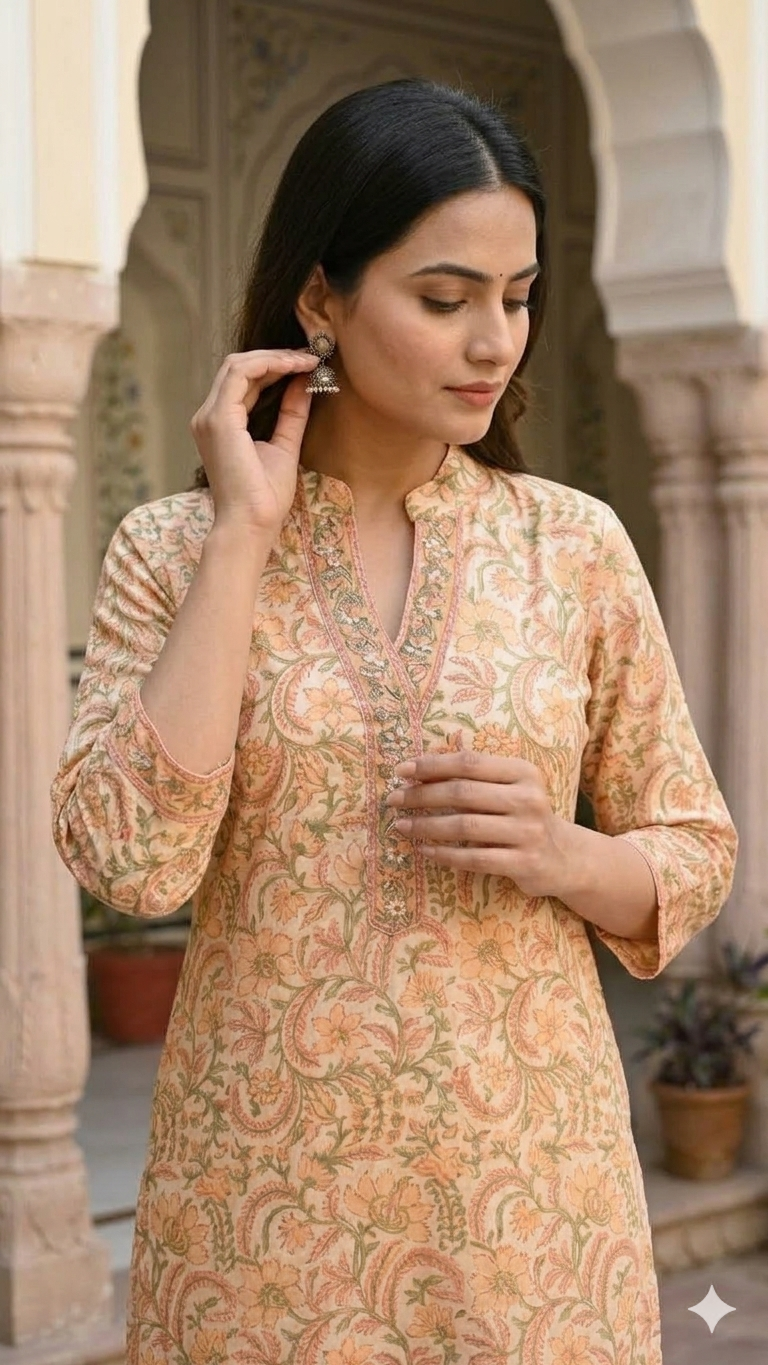 Gulzar Hand Block Print Chanderi Silk Suit Set