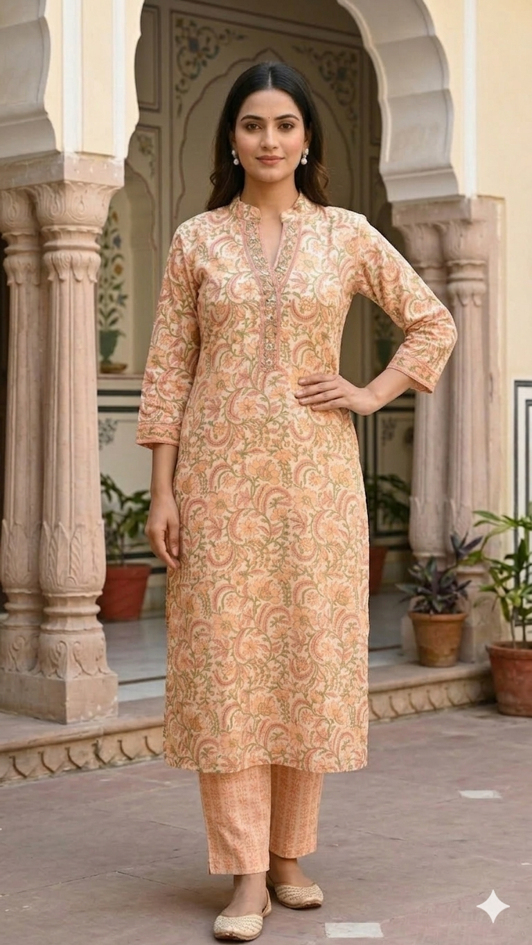 Gulzar Hand Block Print Chanderi Silk Suit Set