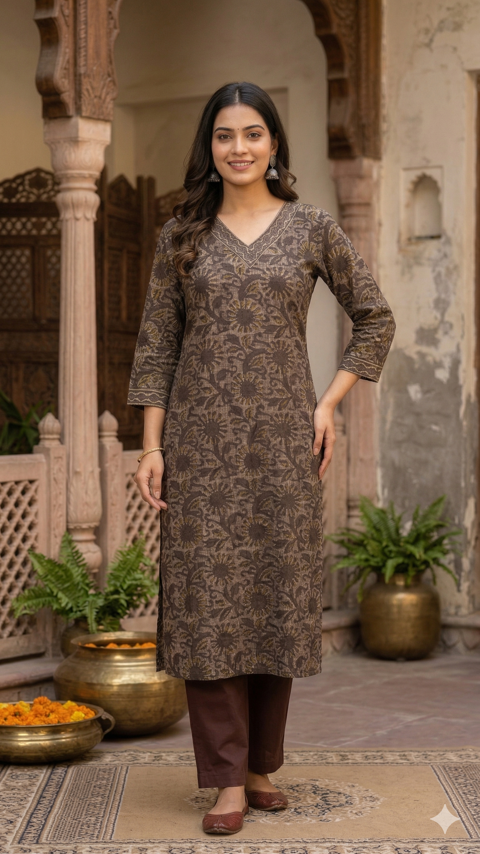 Noor Hand Block Print Kota Doria Suit Set
