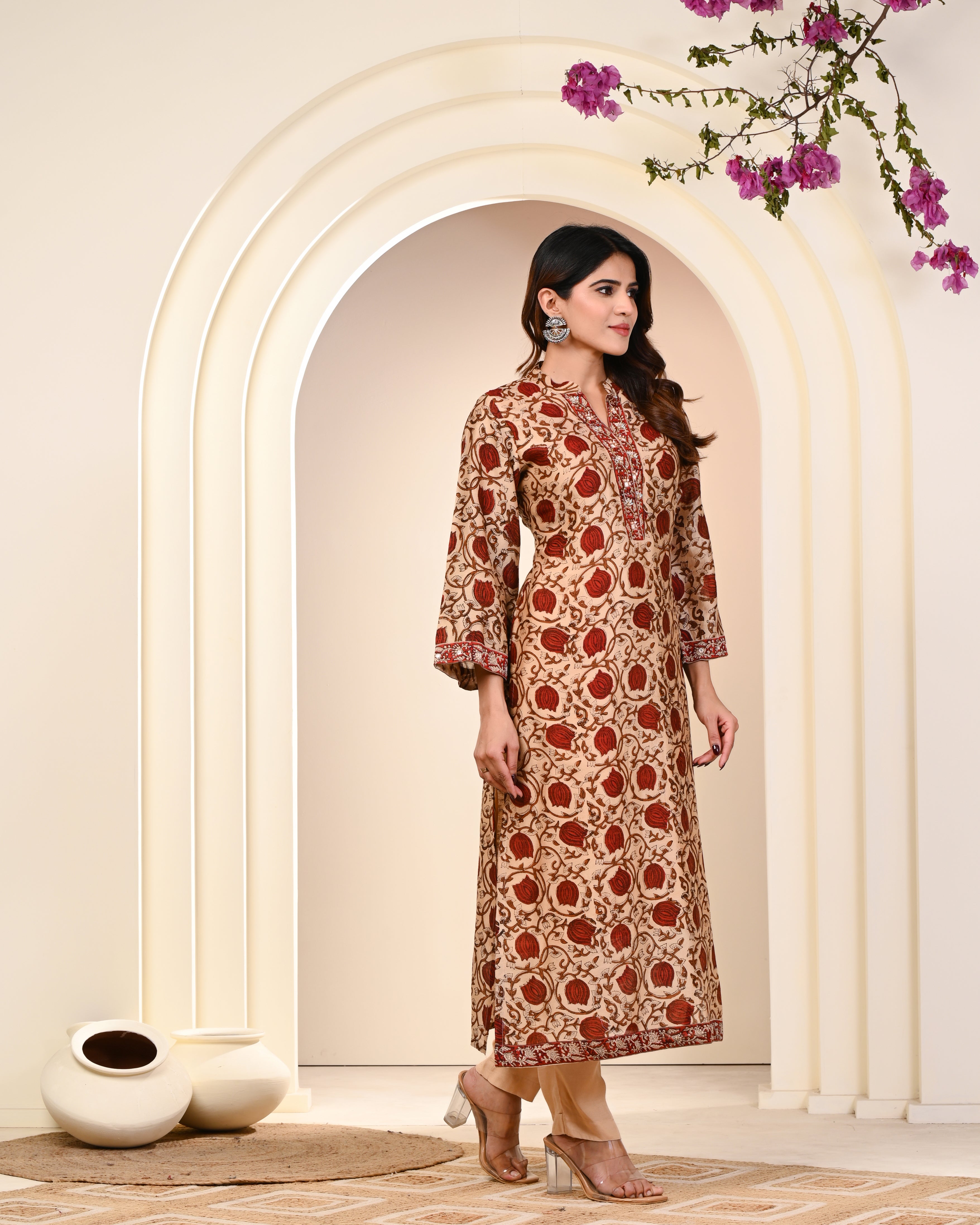 MEHAR HAND BLOCK PRINT CHANDERI SILK SUIT