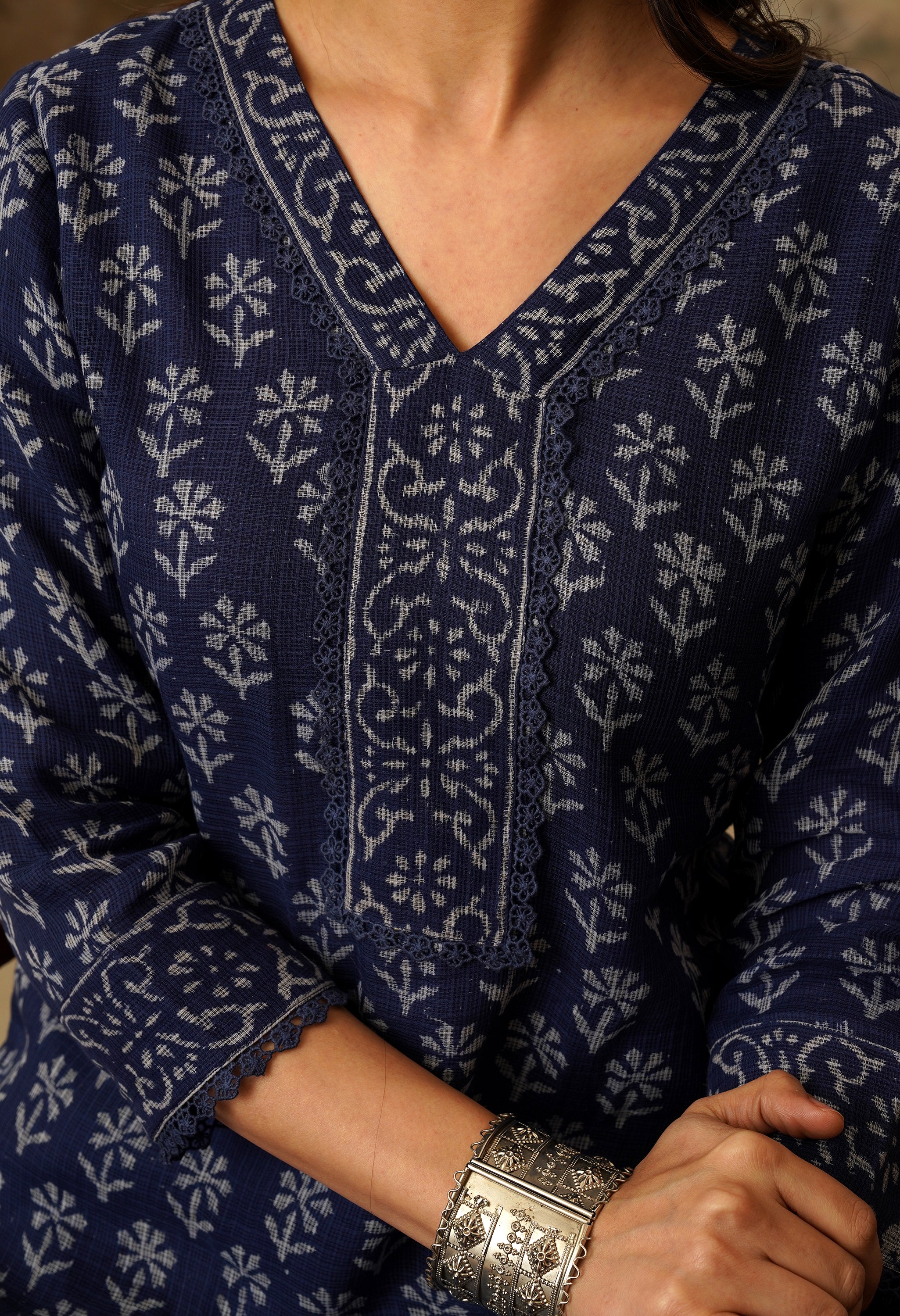 Naaz Hand Block Print Kota Doria Suit Set