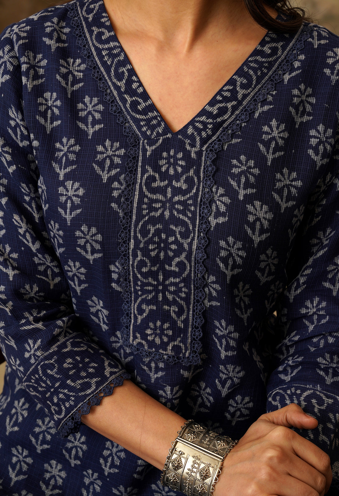 Naaz Hand Block Print Kota Doria Suit Set